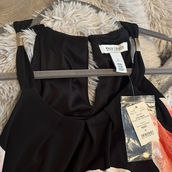 White House Black Market Black and Red Cut Out Midi dress NWT - Picture 5 of 5